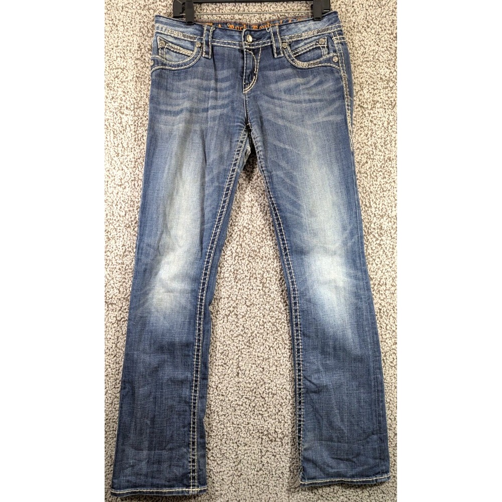 Rock Revival Luna Easy Bootcut Jeans Womens 28 Blue Flaw